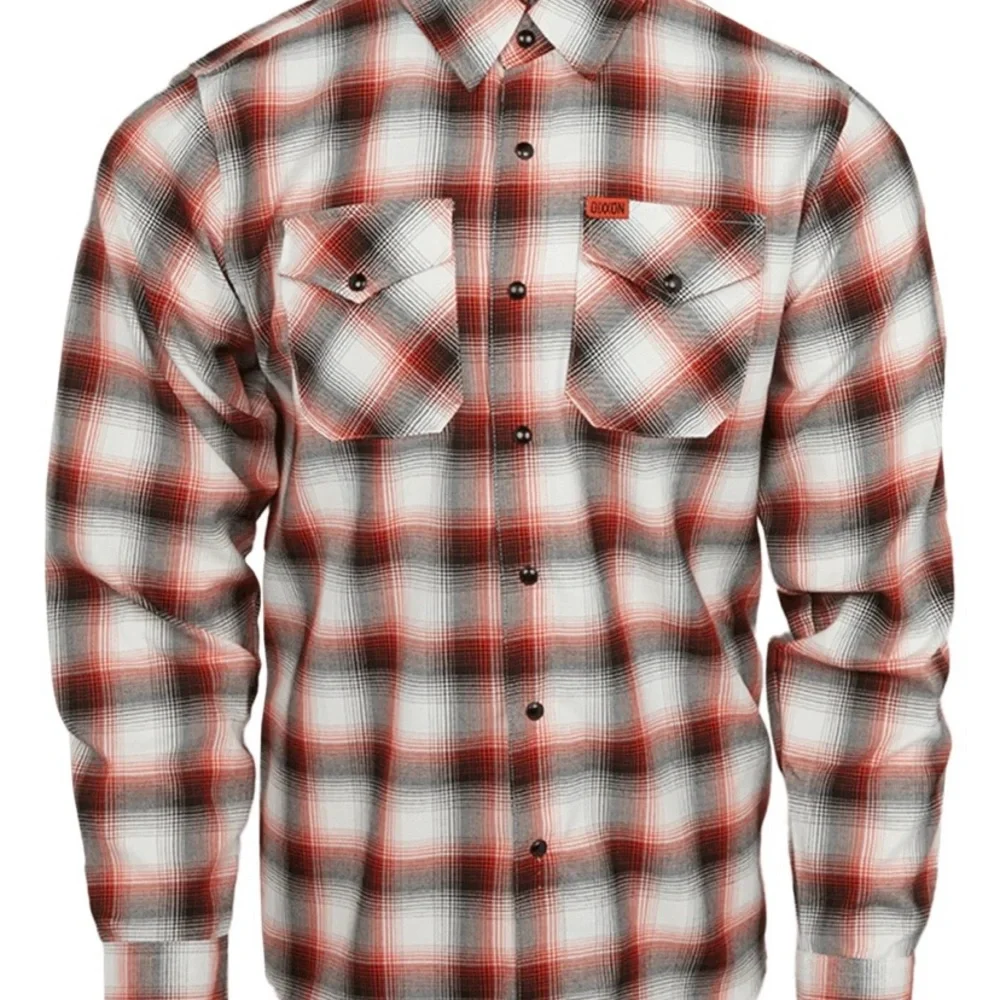 DIXXON MenPlaid Button Down Shirt - Red, Black, White - Picture 5 of 16